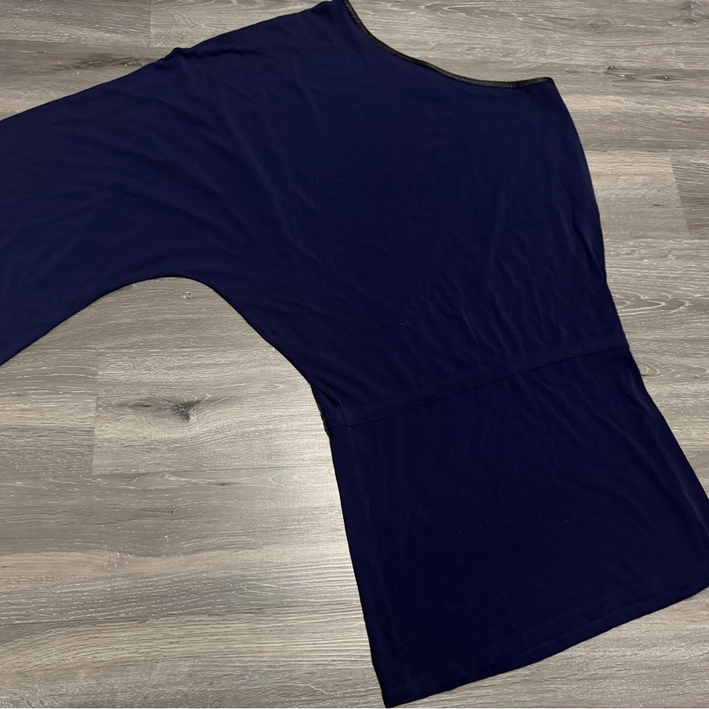 Moda International Navy One-Shoulder Top